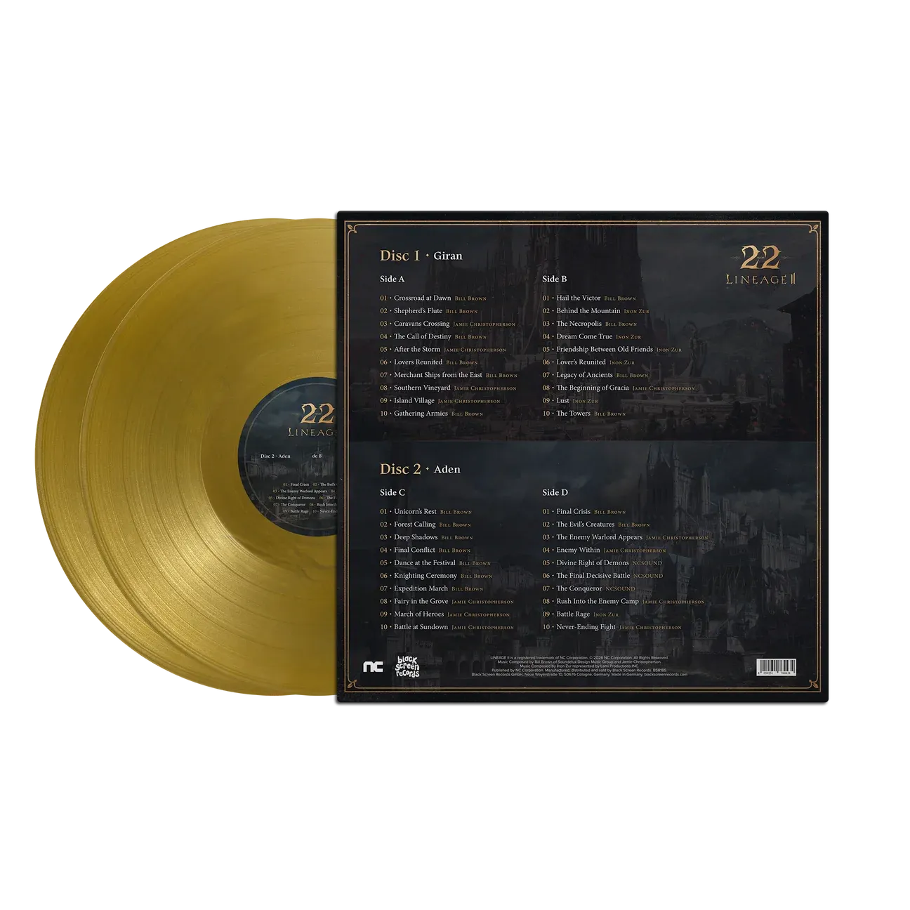 Lineage II 22 Years Soundtrack 2LP Gold Vinyl