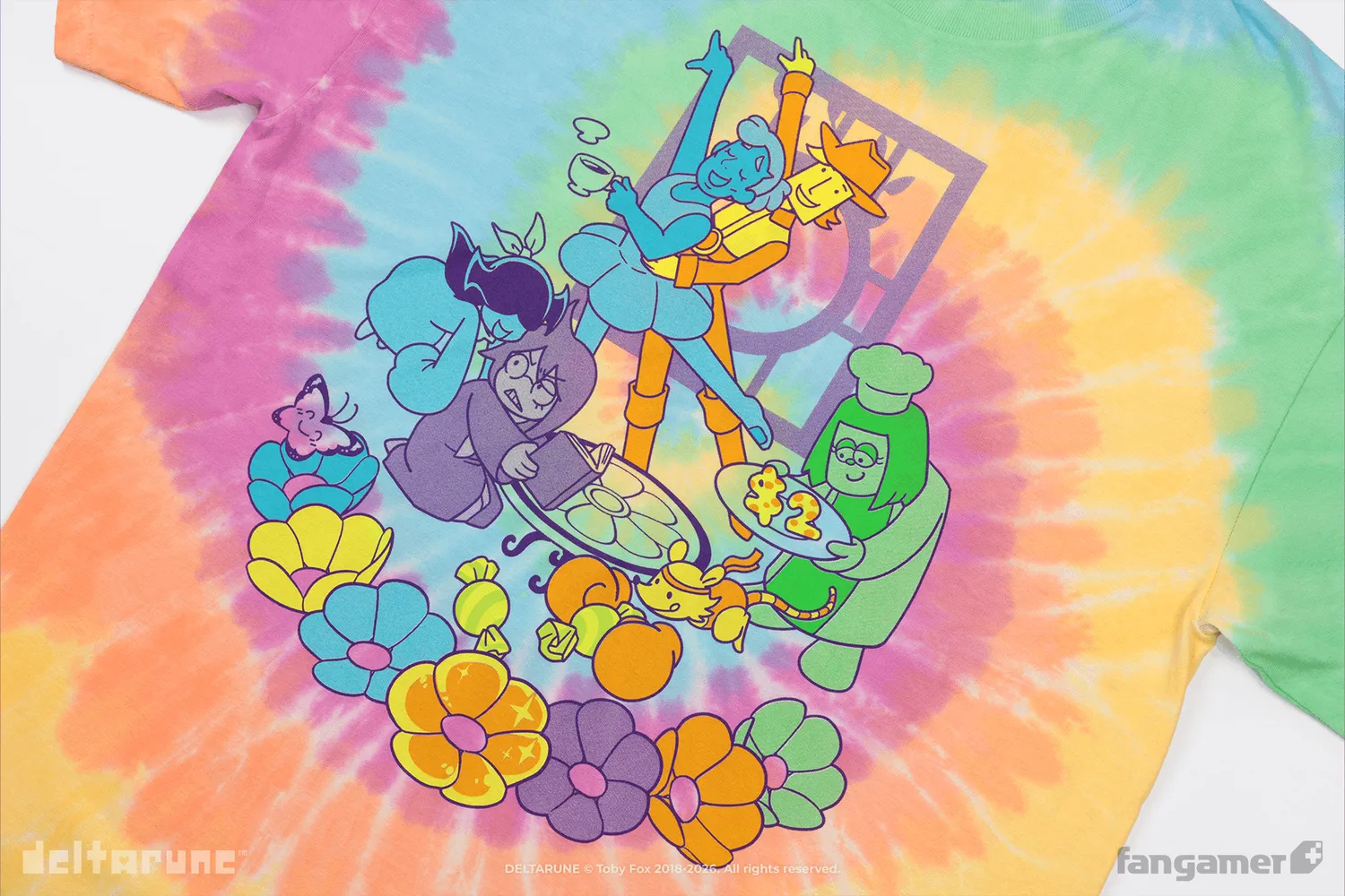 Fangamer Deltarune Flower Café T-Shirt Tie-Dye Baumwolle