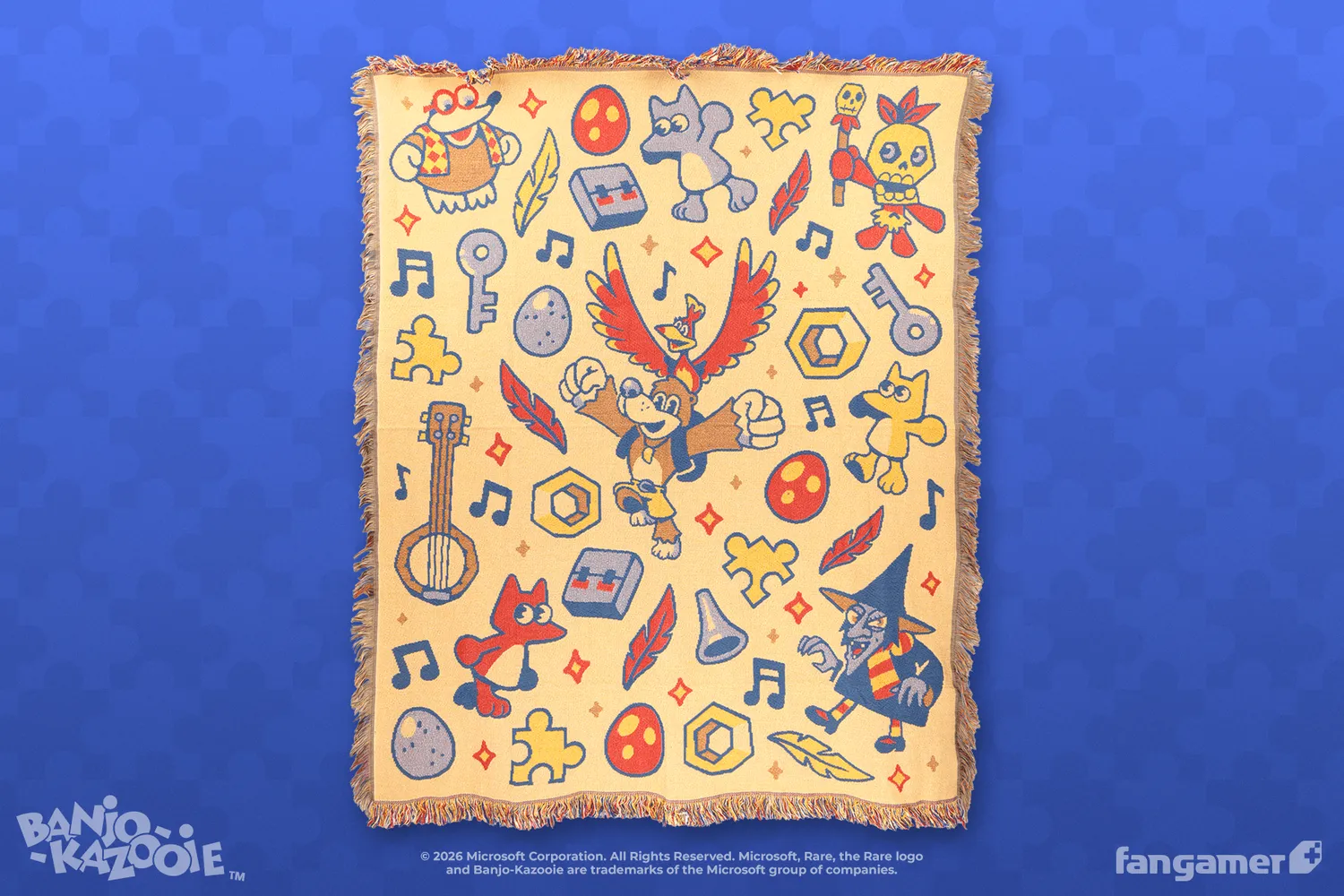 Fangamer Banjo-Kazooie Tuneful Venture Decke, 60 × 50 Zoll, Mischgewebe