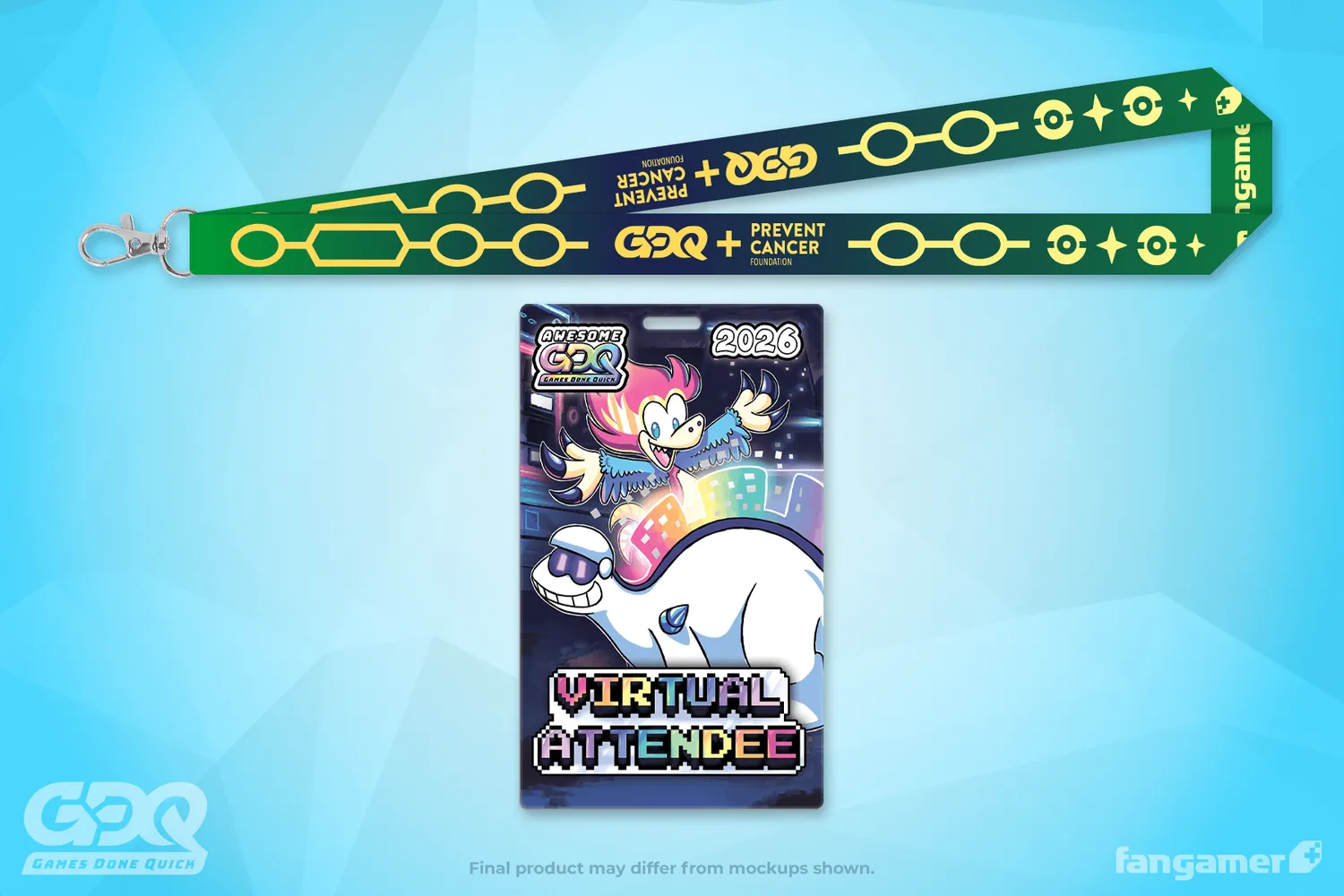 Fangamer Games Done Quick Virtual Attendee Badge Lanyard