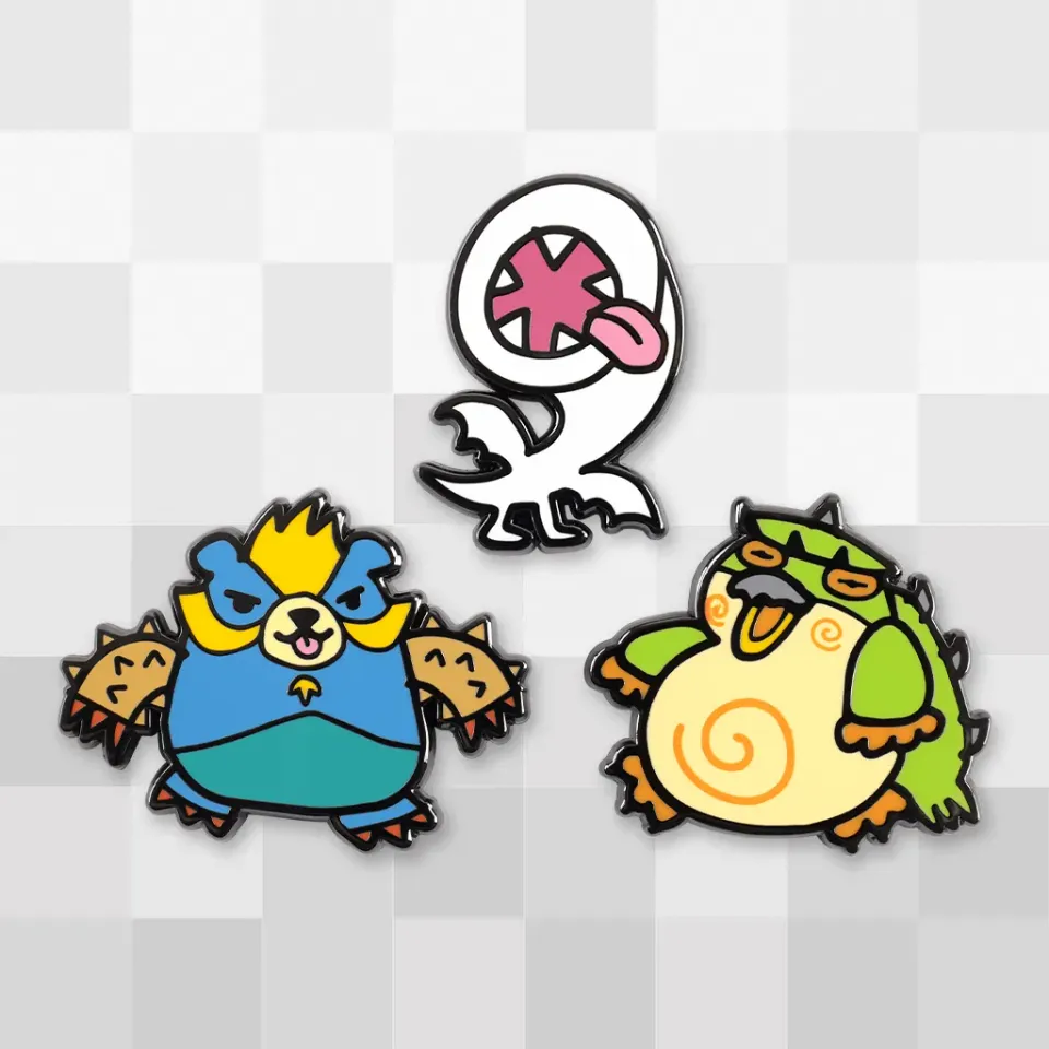 Fangamer Monster Hunter Wonk Monster Pin-Set 3 Pins Emaille