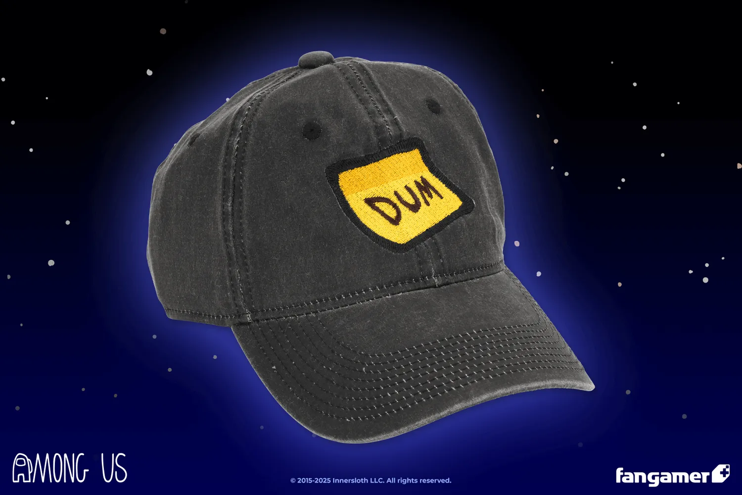 Fangamer Among Us DUM Cap Cap washed Black Stickerei