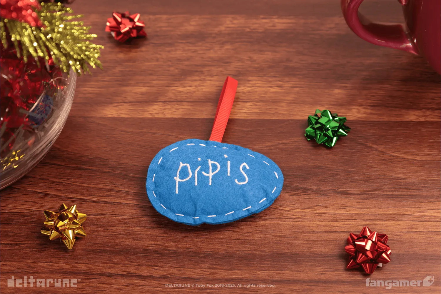 Fangamer DELTARUNE Pipis Ornament Filz-Anhänger rotes Band