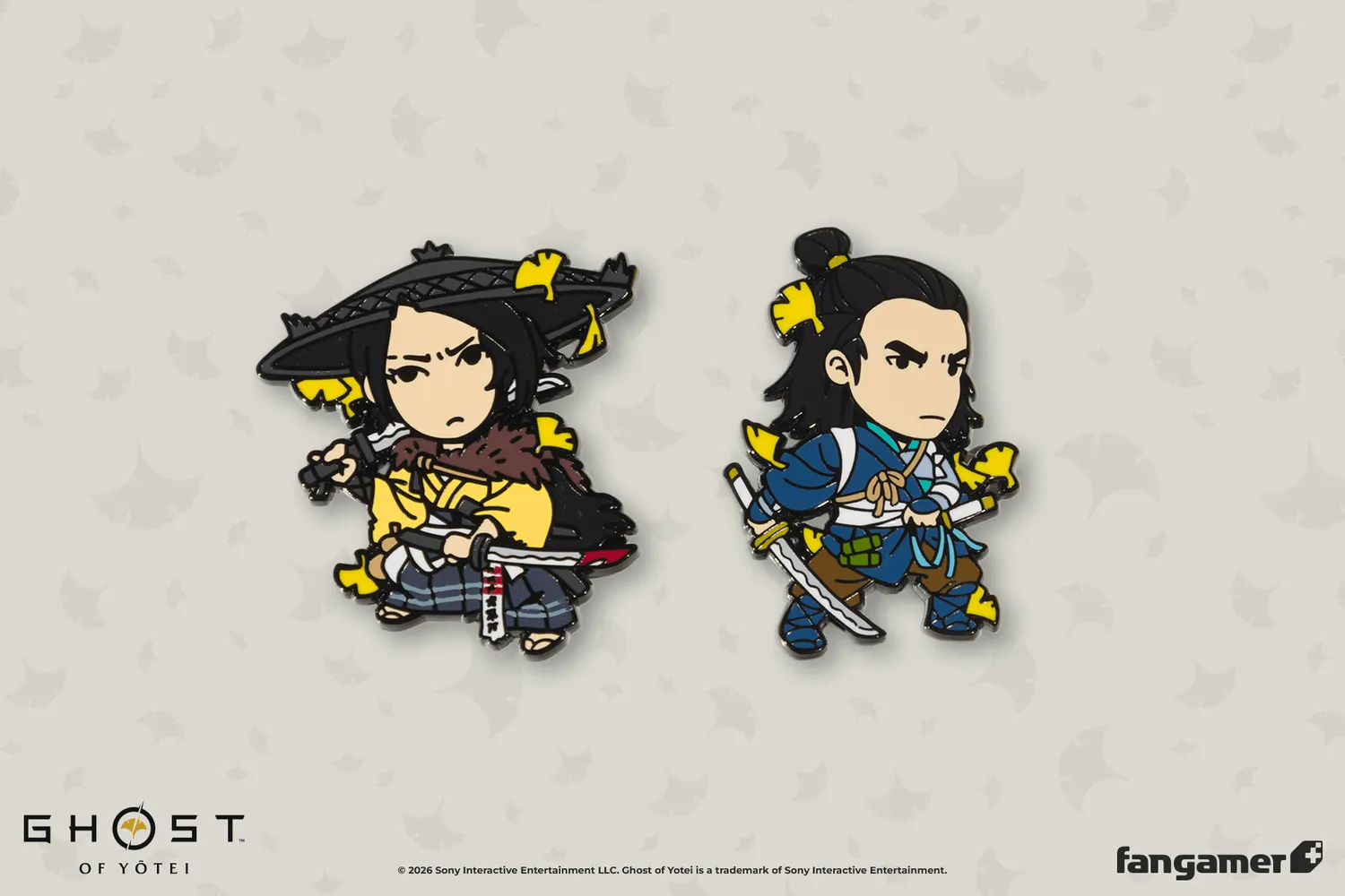 Fangamer Ghost of Yōtei Twin Wolves Pin Set Emaille-Pins
