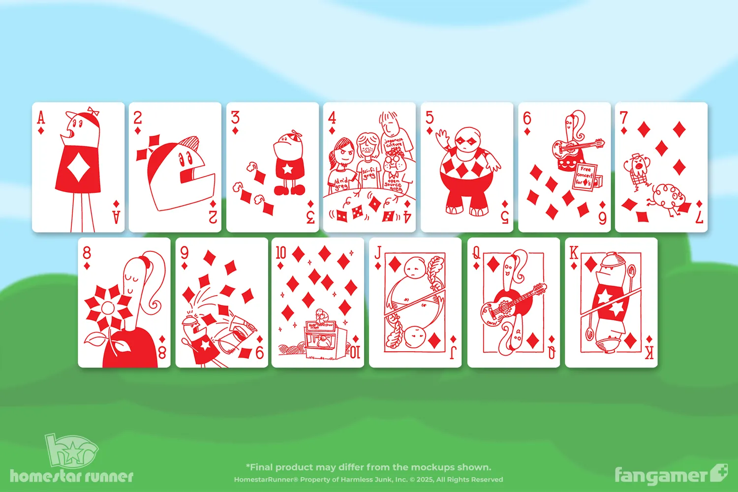 Fangamer Homestar Runner Playing Cards Spielkarten Deck Linen-Finish