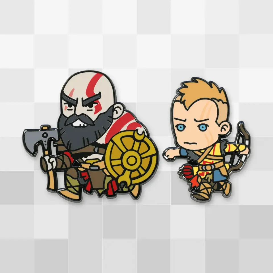 Fangamer God of War Kratos and Atreus Chibi Pin Set