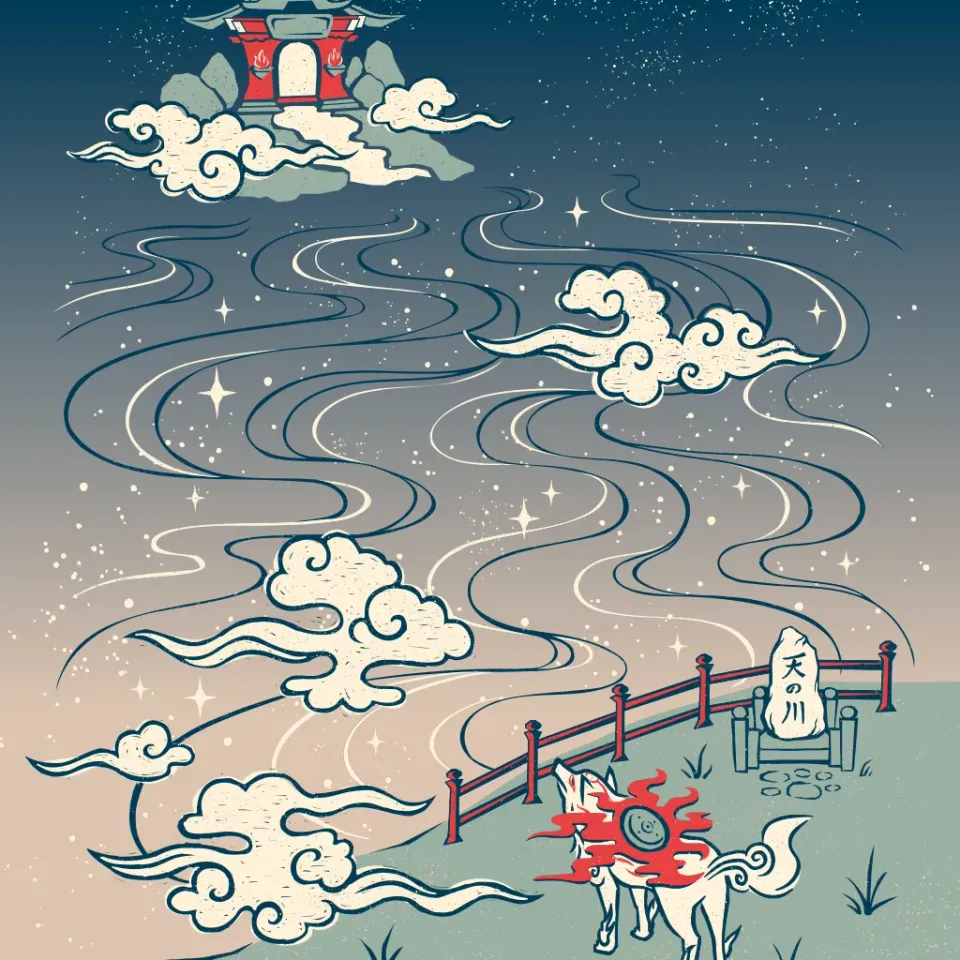 Fangamer Okami River of the Heavens T-Shirt Box Fit