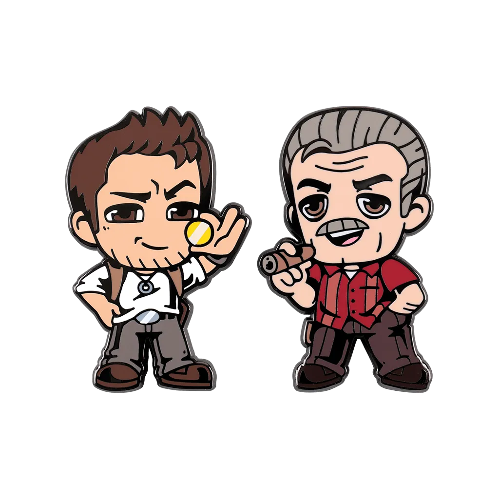 Fangamer Uncharted Nathan and Sully Pin-Set 2er Hard-Emaille