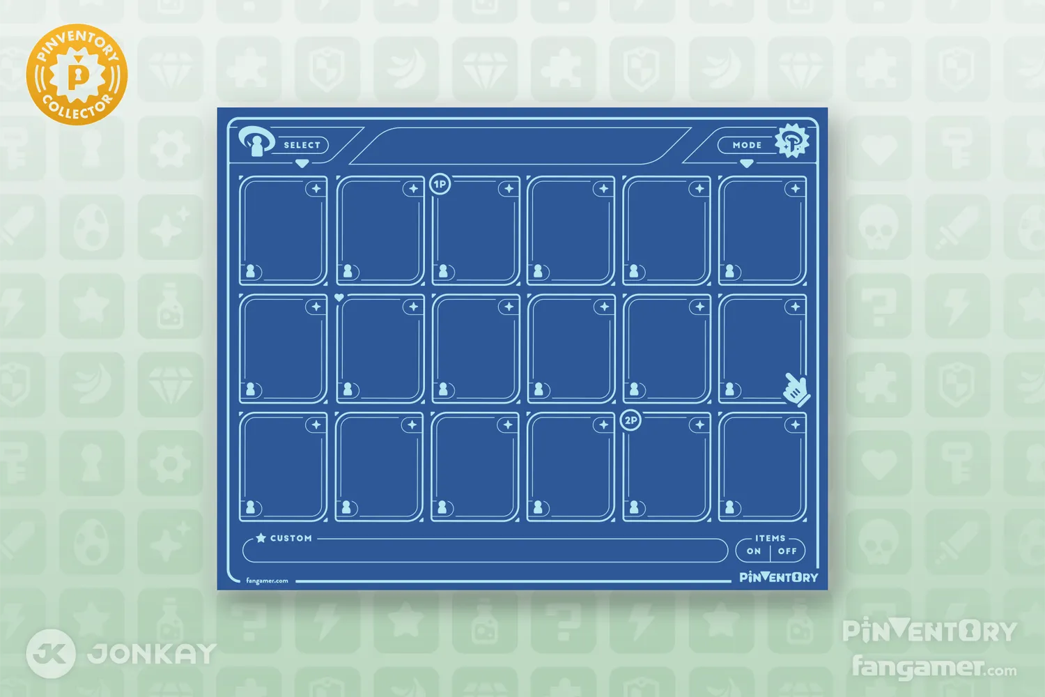 Fangamer Character Select Pinboard Pinnwand Filz 25x20 cm mit Clips