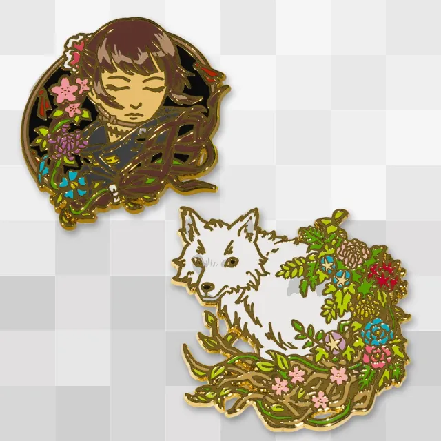 Fangamer Beast of Reincarnation Emma and Koo Emaille Pins 2er Set Hard