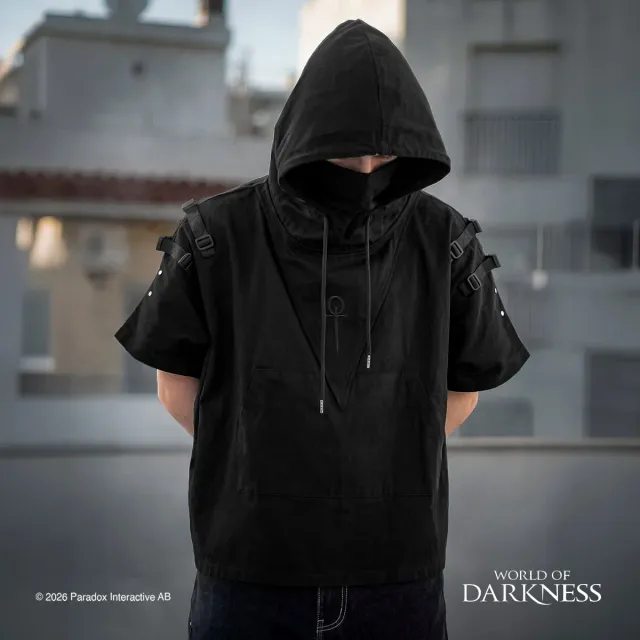 White Wolf Veil of Shadows Techwear-Cloak Twill