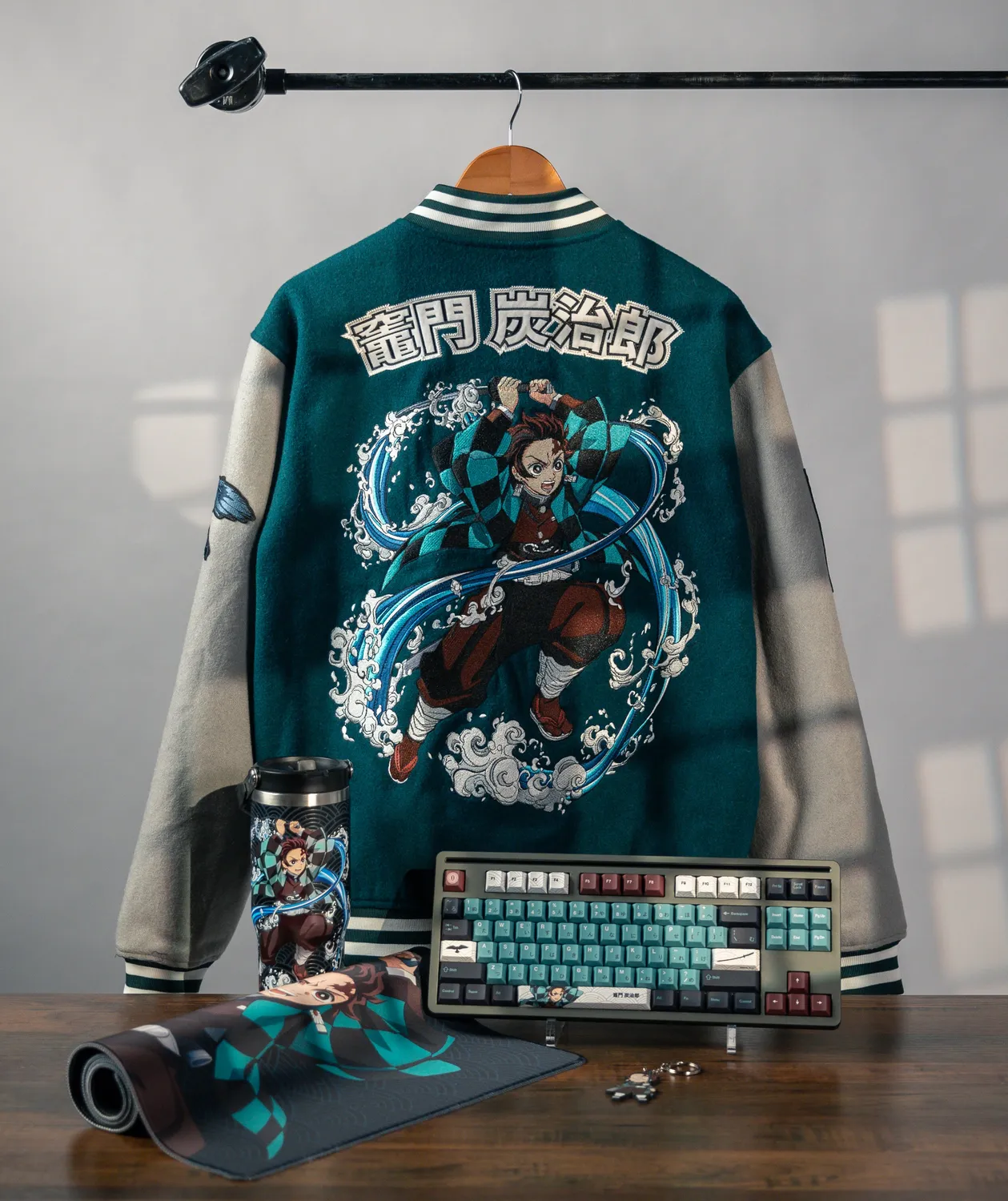 Team Liquid Demon Slayer Tanjiro Varsity Jacke bestickt