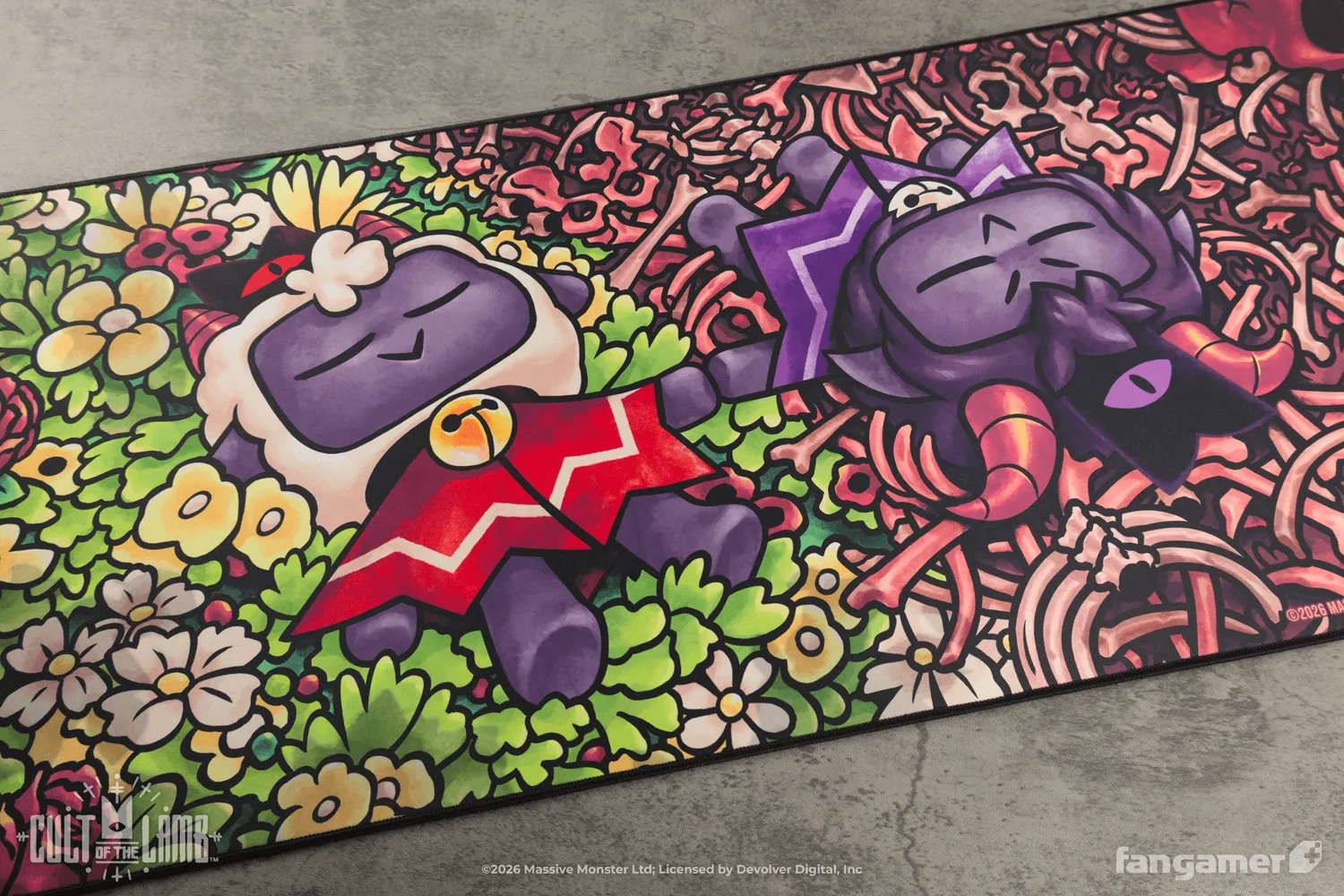 Fangamer Cult of the Lamb Friends That Slay Together Desk Mat