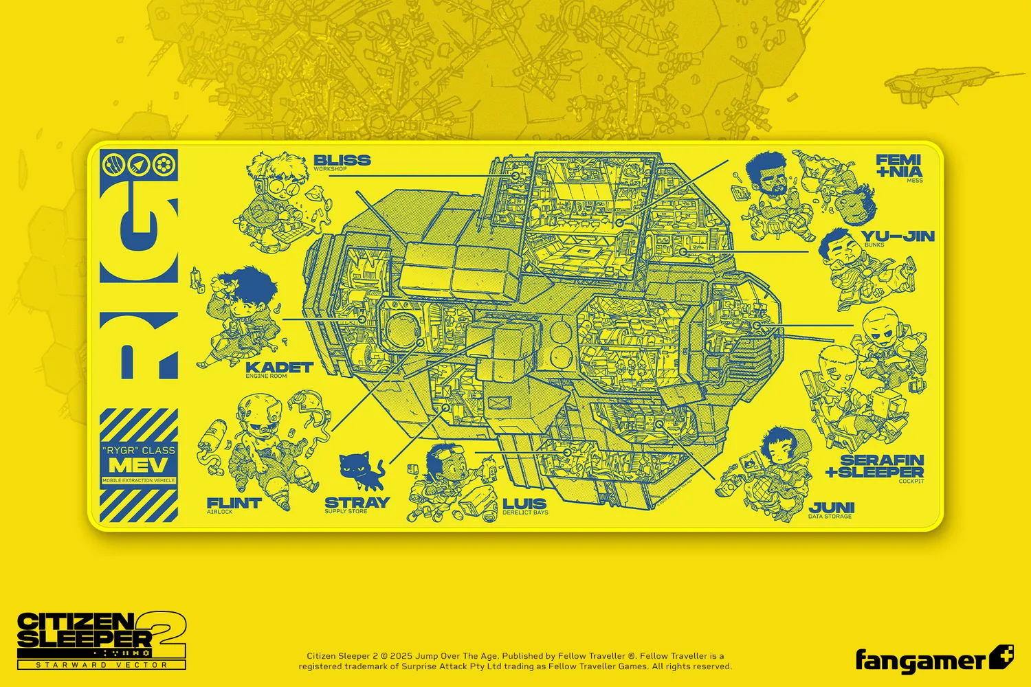 Fangamer Rig Cross-Section Desk Mat Mauspad 89 × 41 cm
