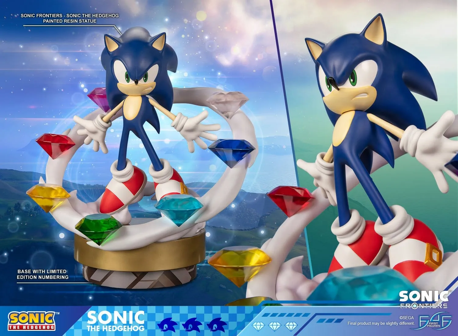 Sonic Frontiers Sonic Resin Statue 42 cm Chaos Emeralds