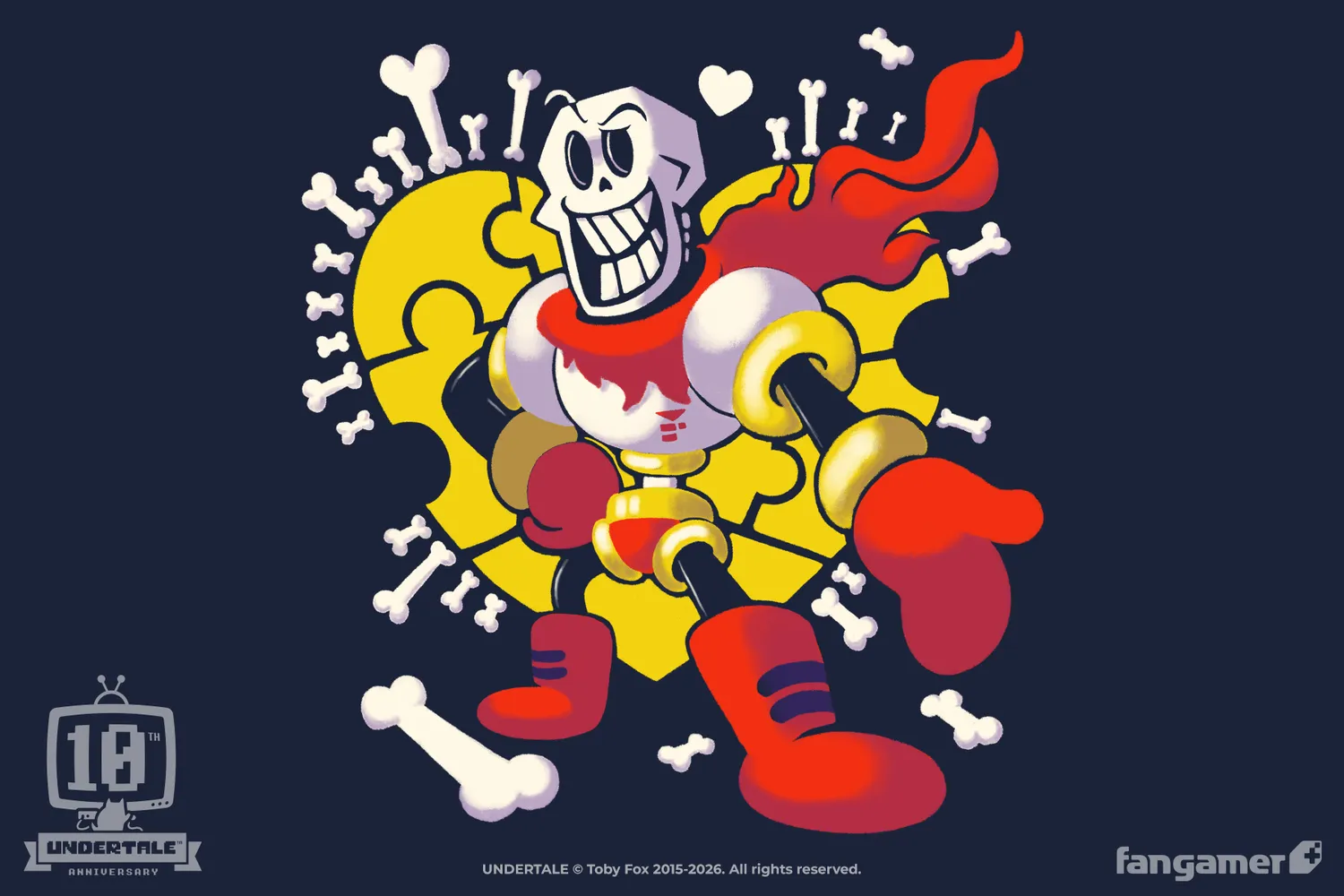 Fangamer UNDERTALE Bonetrousle T-Shirt 10th Edition Baumwolle