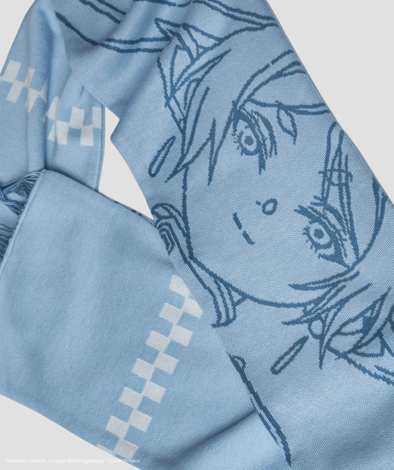 Team Liquid Frieren Schal Blau Jacquard mit Fransen
