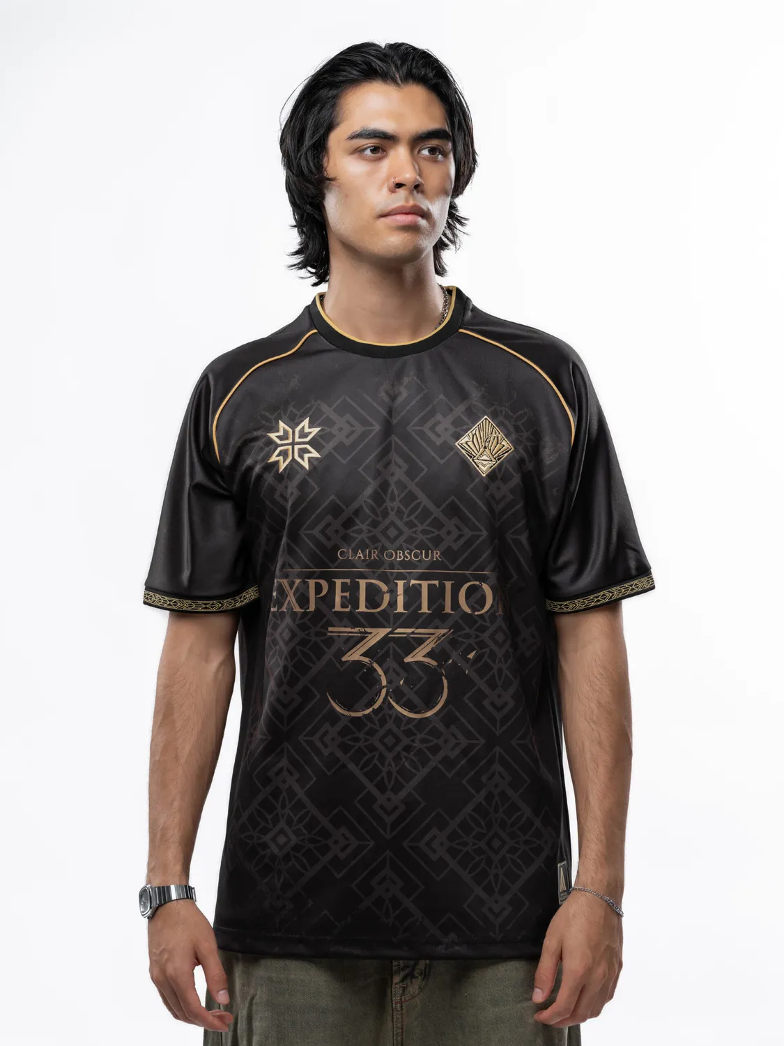 Clair Obscur Expedition 33 Obscur Jersey schwarz Gold