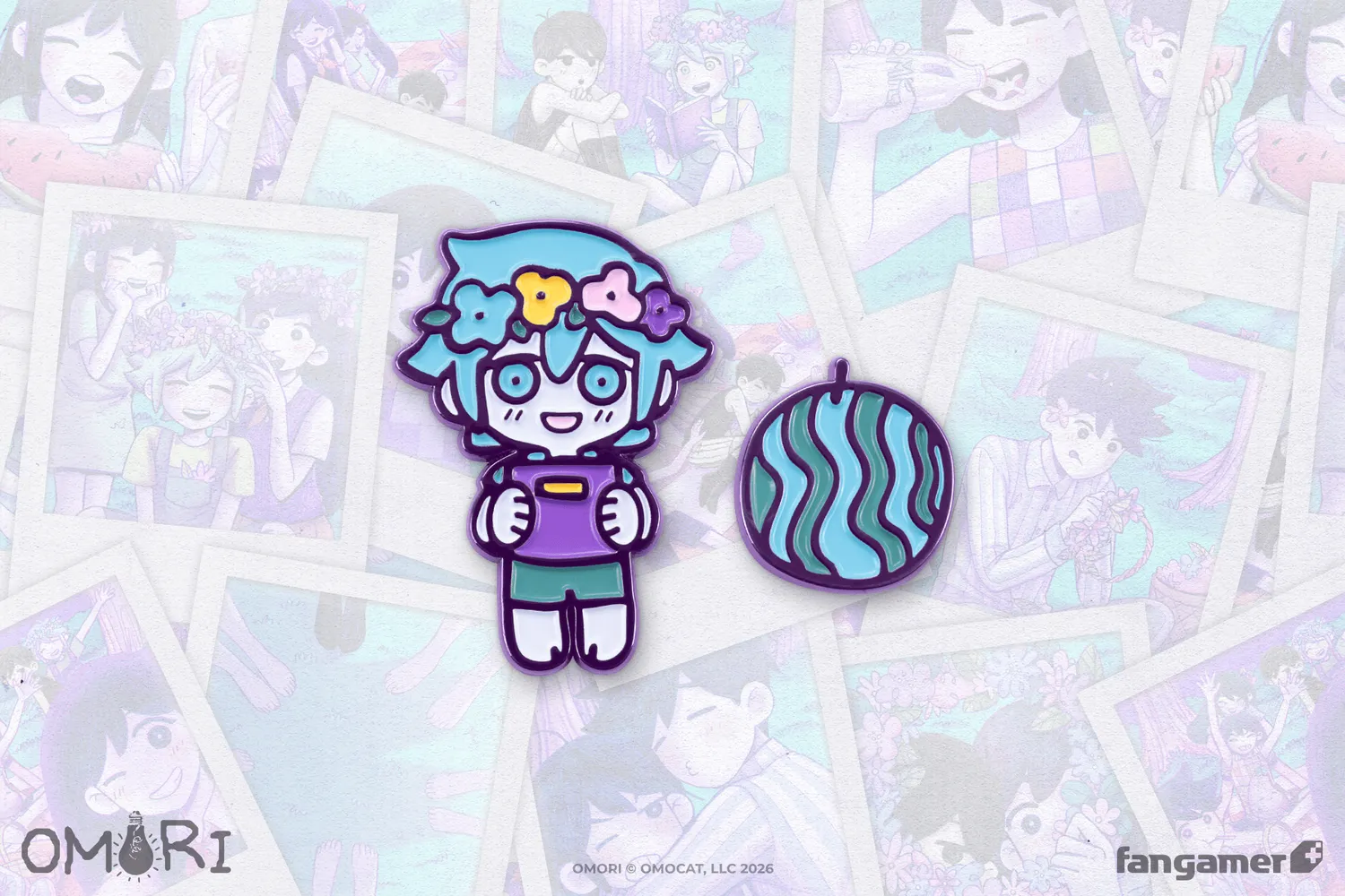 Fangamer OMORI Basil Pin Set Emaille Wassermelone