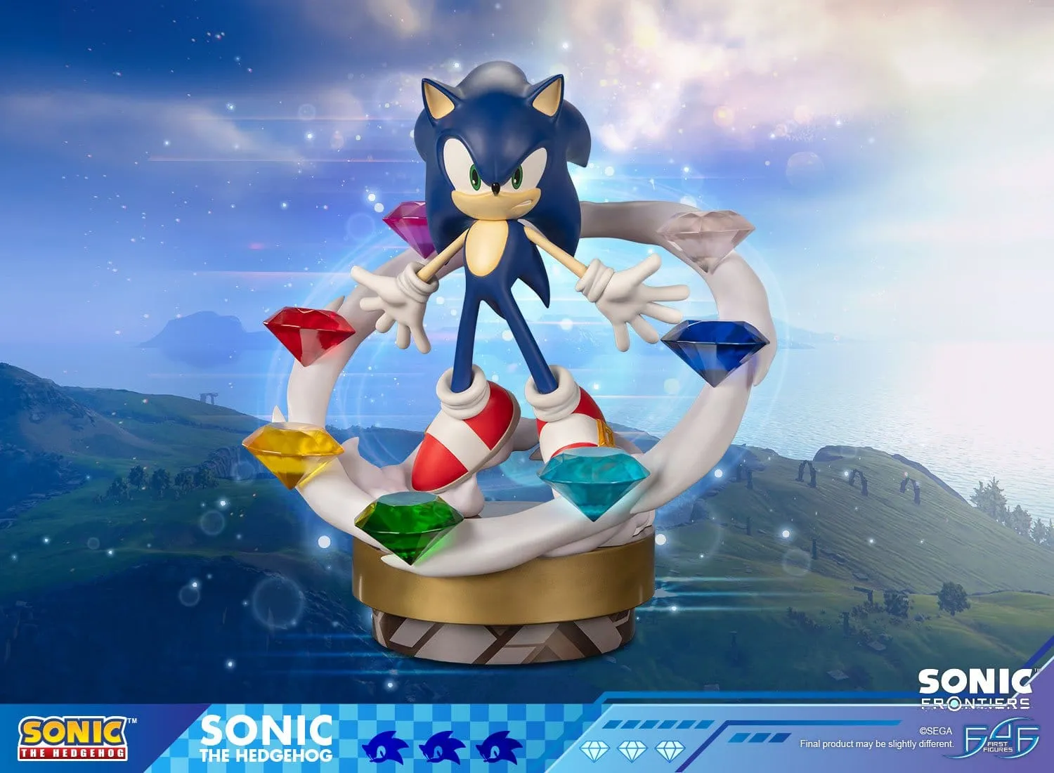 Sonic Frontiers Sonic Resin Statue 42 cm Chaos Emeralds