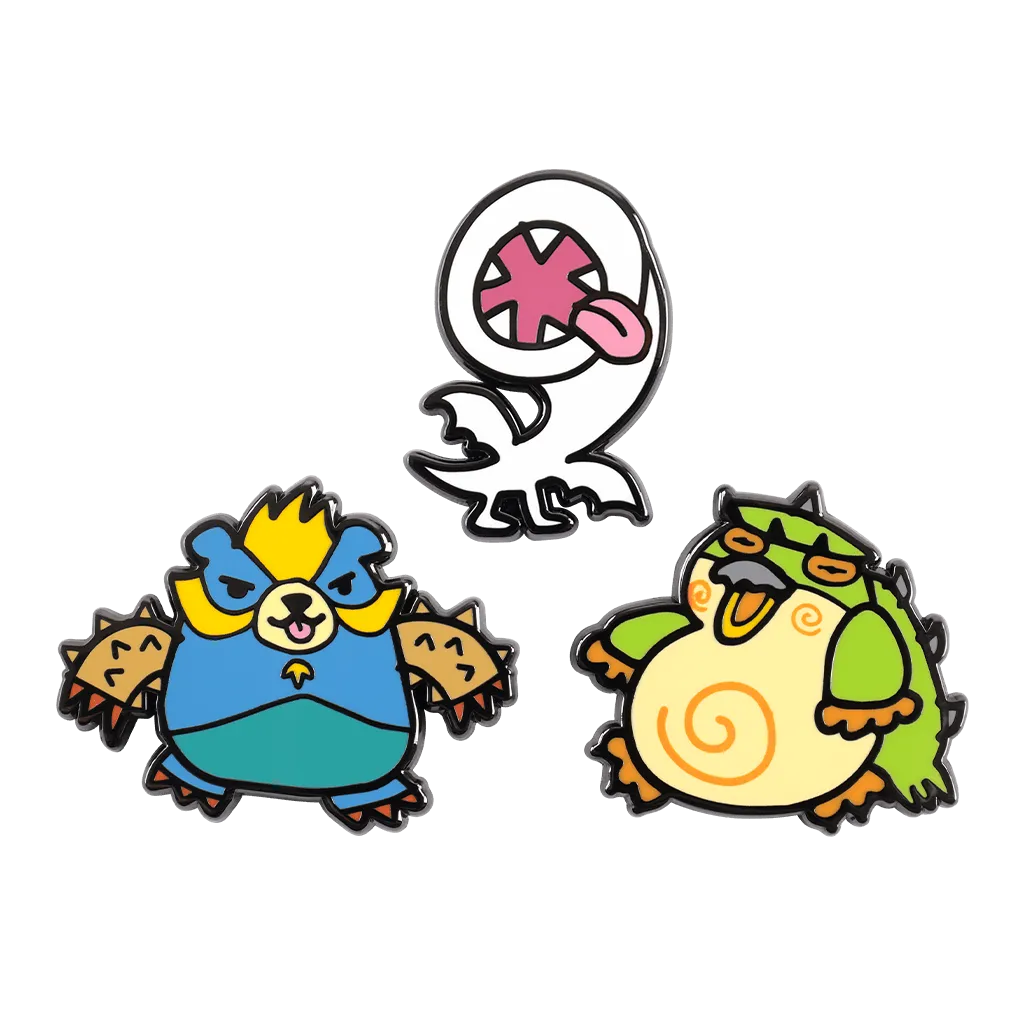 Fangamer Monster Hunter Wonk Monster Pin-Set 3 Pins Emaille