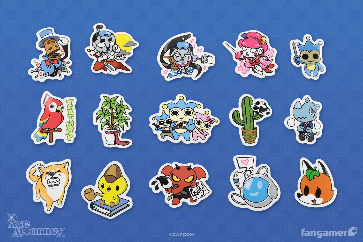 Fangamer Ace Attorney Criminally Cute Sticker Set 15-tlg