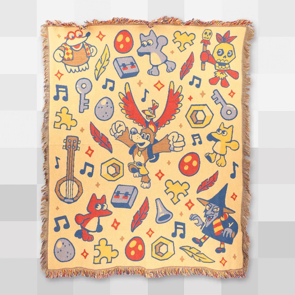 Fangamer Banjo-Kazooie Tuneful Venture Decke, 60 × 50 Zoll, Mischgewebe