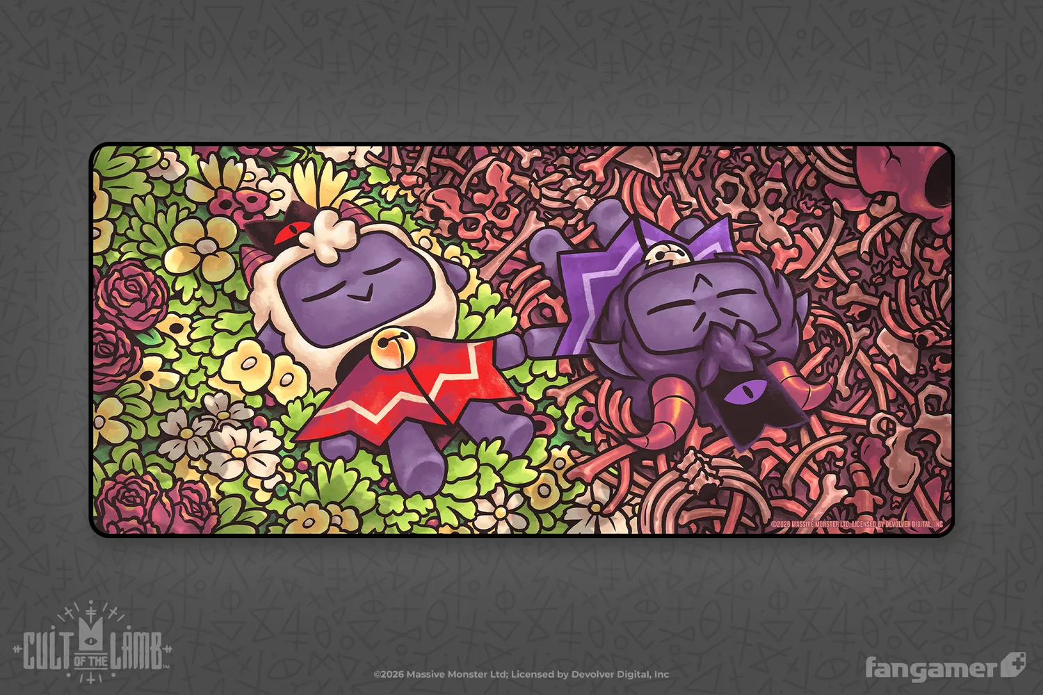 Fangamer Cult of the Lamb Friends That Slay Together Desk Mat