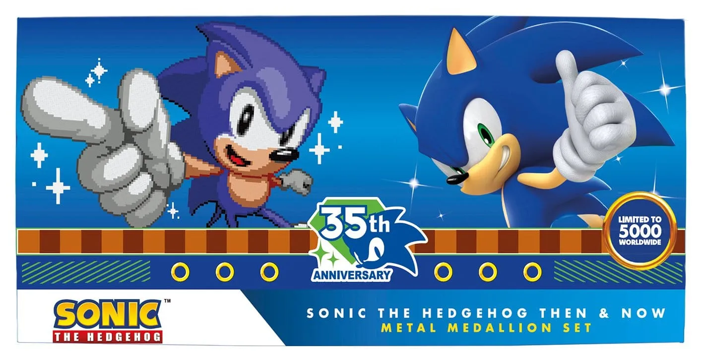 IGN Store Sonic 35th Then & Now Medaillen Set Metall limitiert