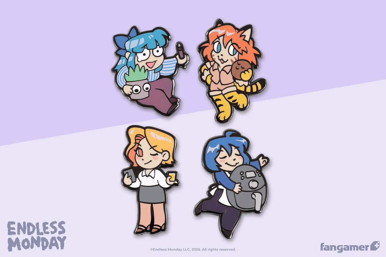 Fangamer Endless Monday: Dreams and Deadlines Character Pin Set Emaille