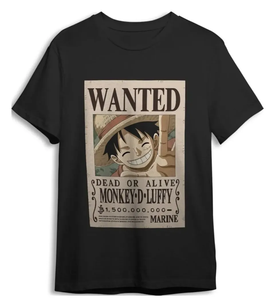 One Piece Monkey D. Luffy Wanted T-Shirt schwarz