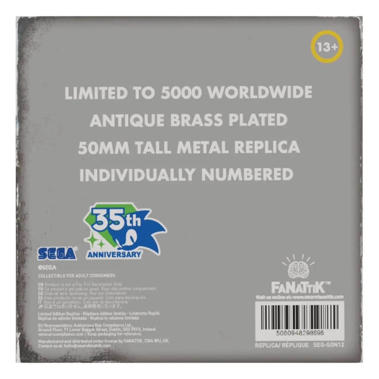 Sonic the Hedgehog 35th Anniversary Metal Boot Replik limitiert