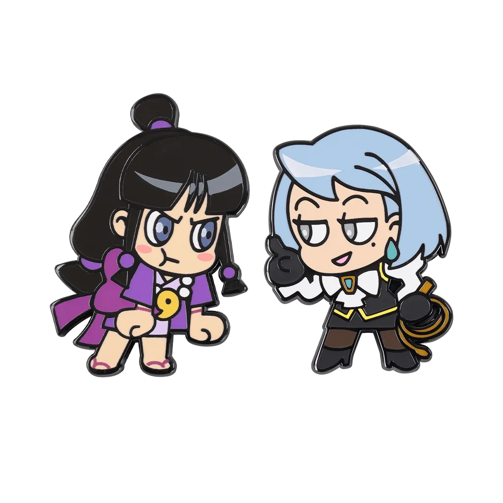 Fangamer Ace Attorney Maya vs Franziska Pin-Set 2 Pins Emaille