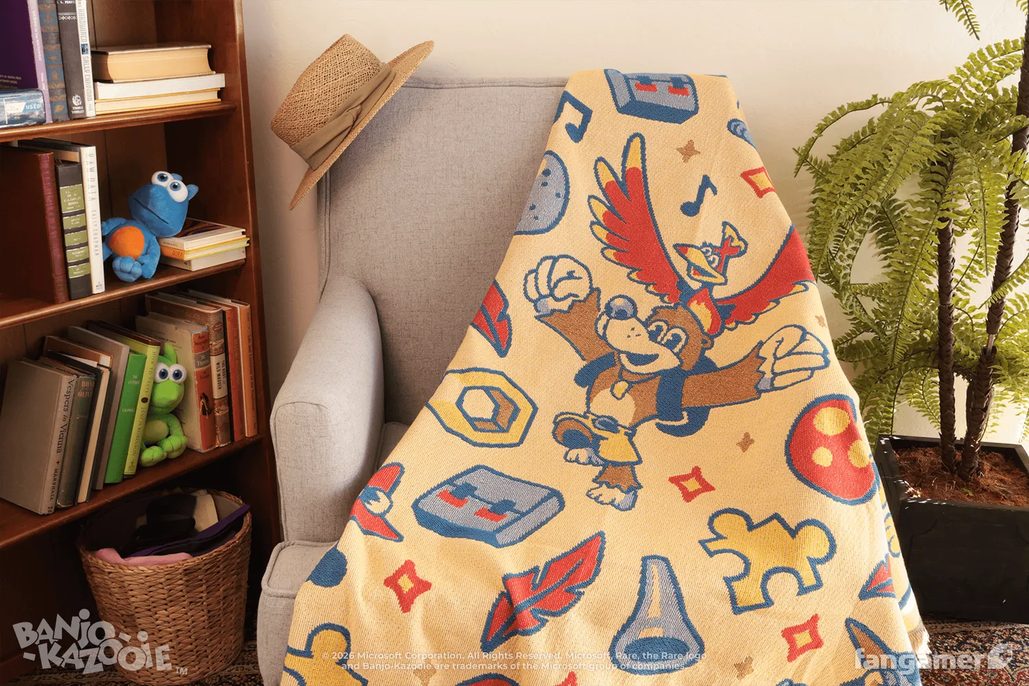 Fangamer Banjo-Kazooie Tuneful Venture Decke, 60 × 50 Zoll, Mischgewebe