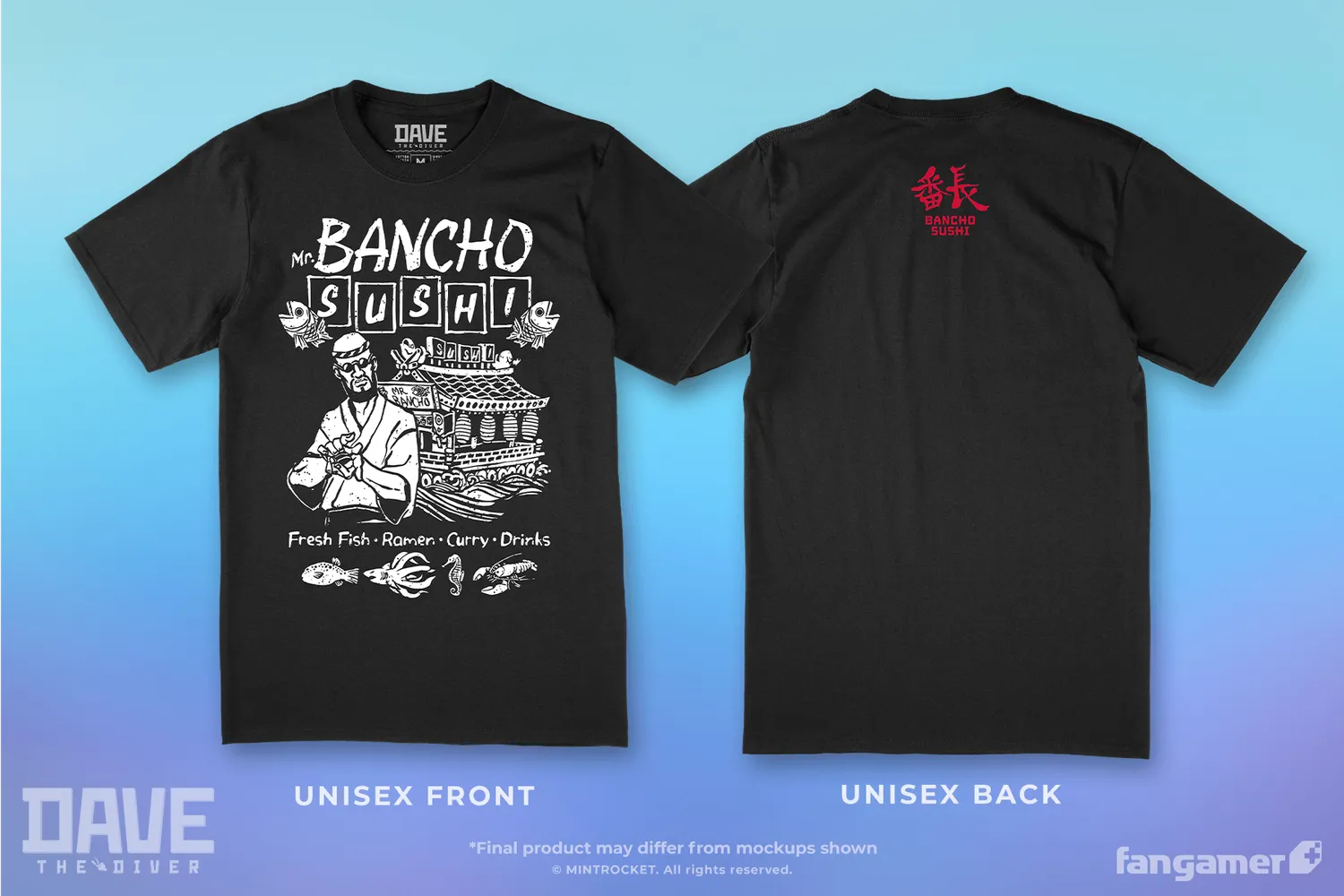 Fangamer Dave the Diver Bancho Sushi T-Shirt Baumwolle