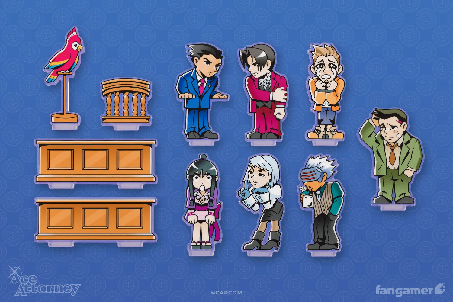 Fangamer Ace Attorney Courtroom Standee Acryl-Aufsteller 19-teilig