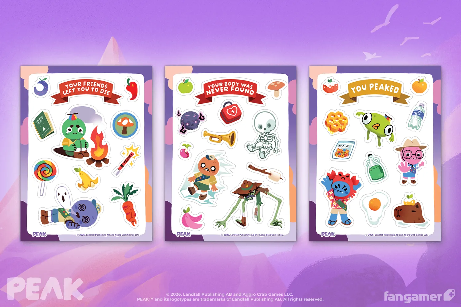 Fangamer PEAK You Peaked Sticker Sheet Set 3 Vinylbögen