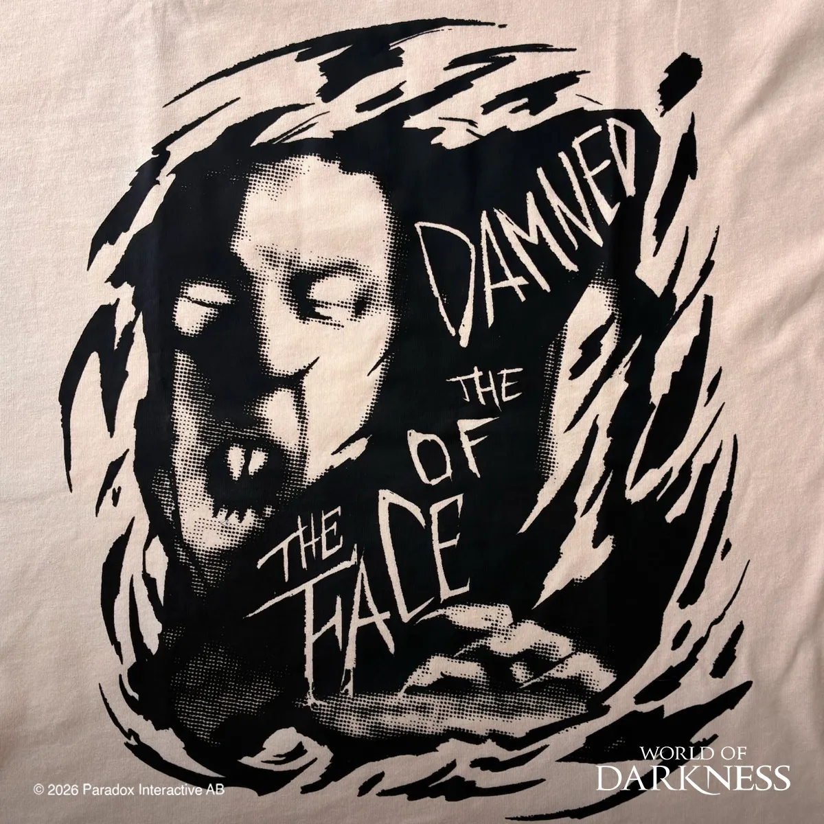 White Wolf Face of the Damned T-Shirt Vampire: The Masquerade