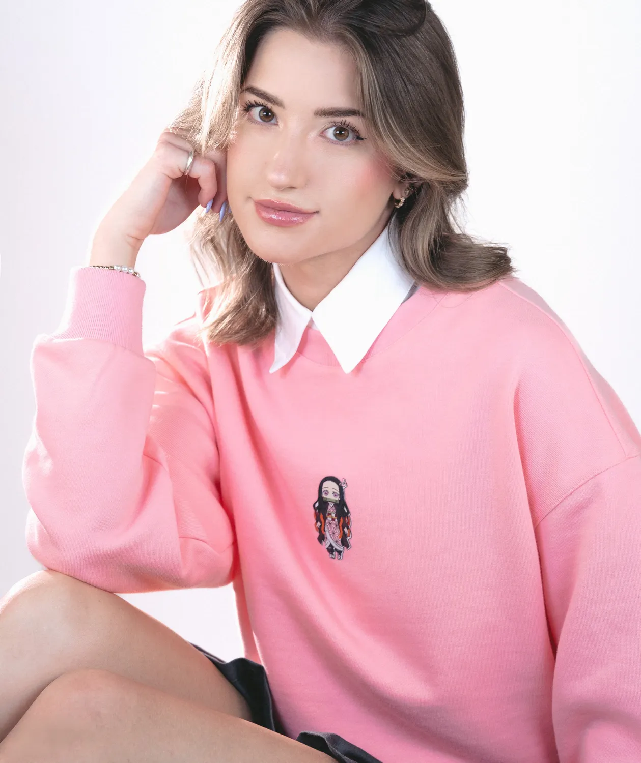 Team Liquid Demon Slayer Nezuko Crewneck Sweatshirt Baumwolle