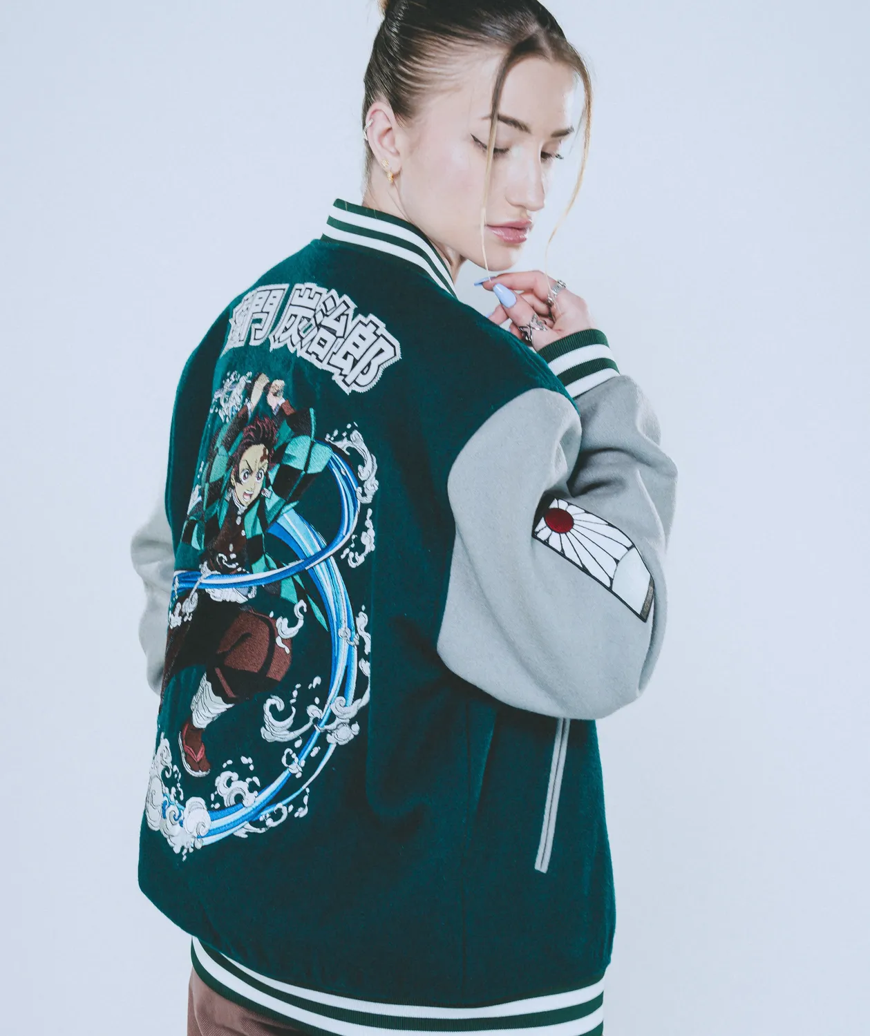 Team Liquid Demon Slayer Tanjiro Varsity Jacke bestickt