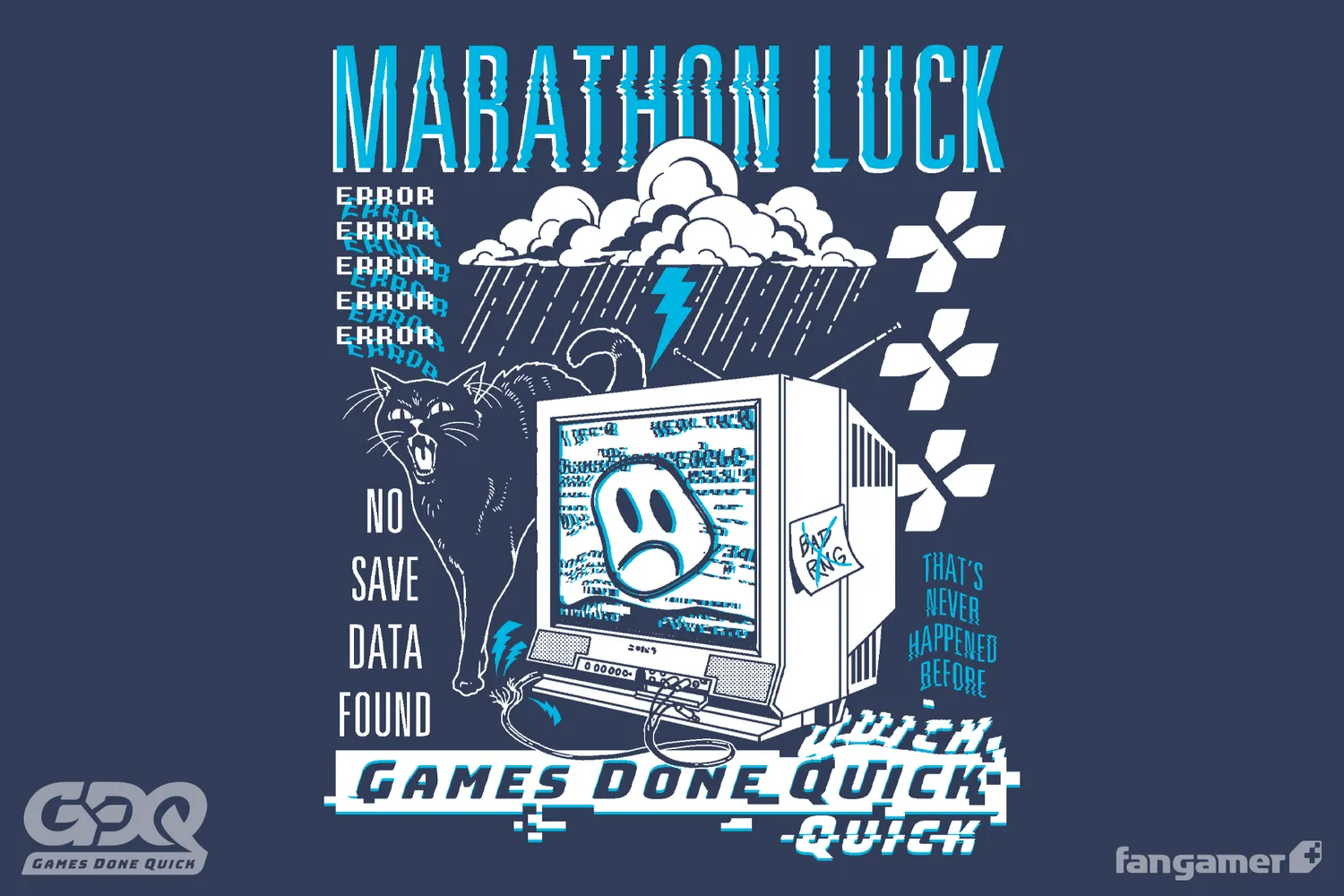Fangamer GDQ Marathon Luck T-Shirt Baumwolle