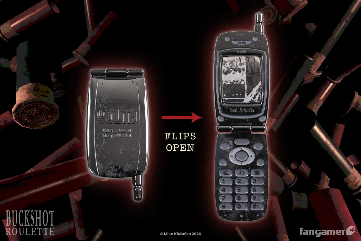 Fangamer Buckshot Roulette Burner Phone Pin Ansteckpin Klappdesign