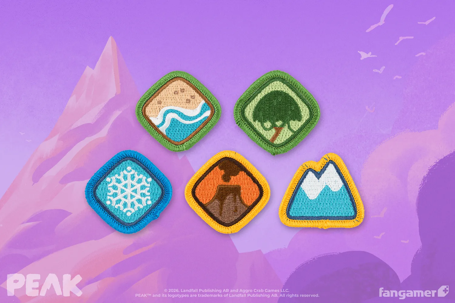 Fangamer Peak Badge Patch Aufnäher Stick-Set