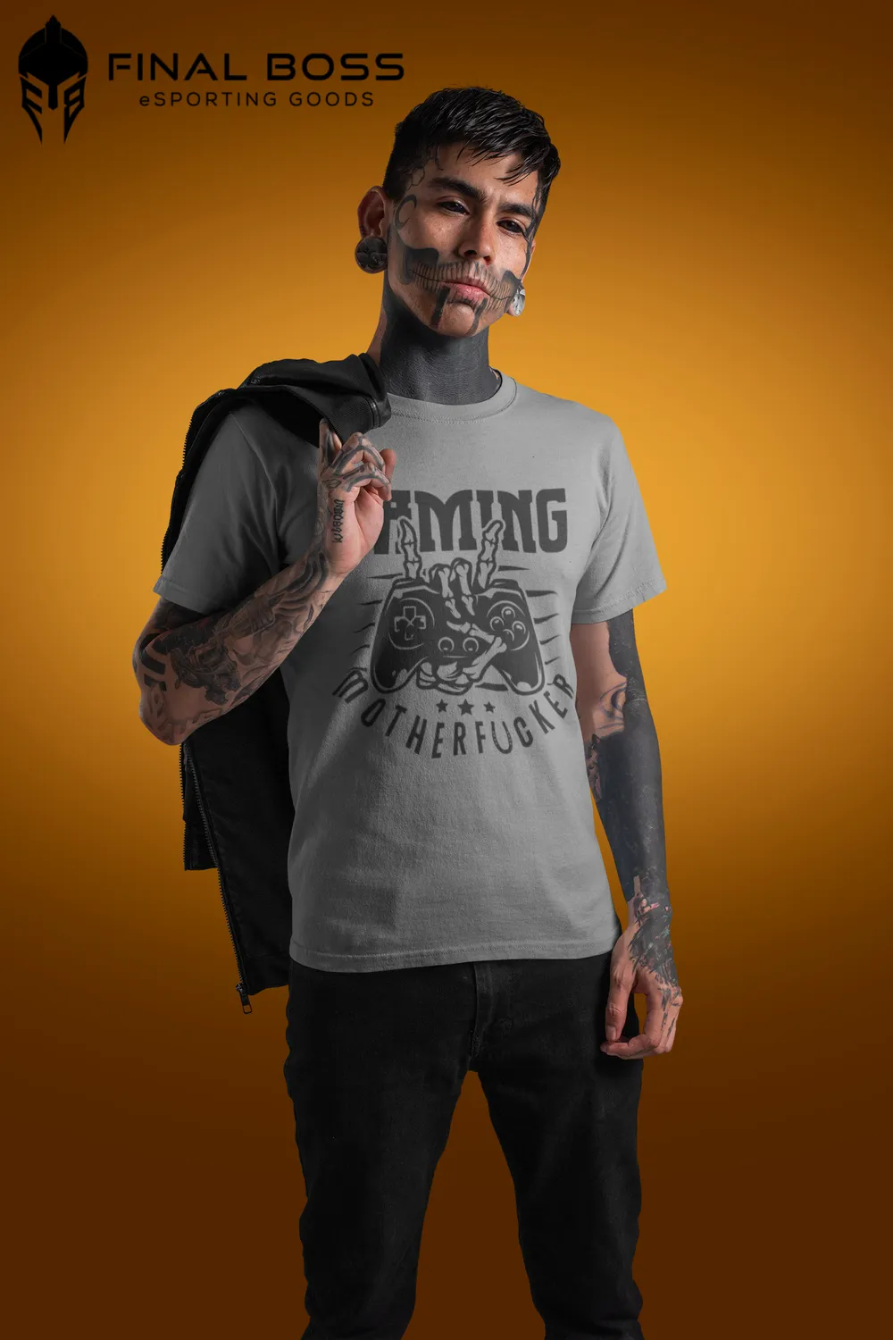 Final Boss Gaming Motherfucker T-Shirt mit Nackenprint