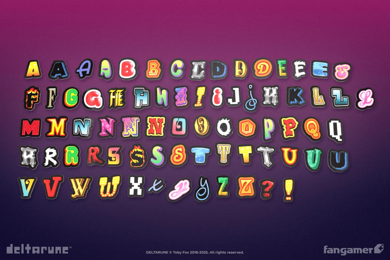 Fangamer DELTARUNE Mr. Tenna's Word Art Magnet Set, 73-teilig