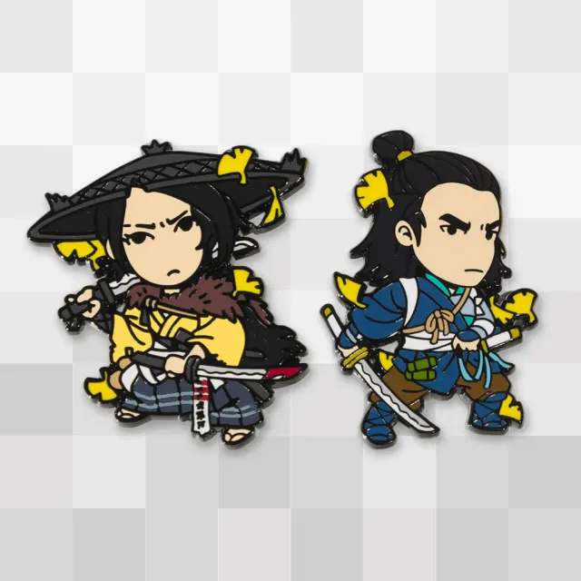 Fangamer Ghost of Yōtei Twin Wolves Pin Set Emaille-Pins