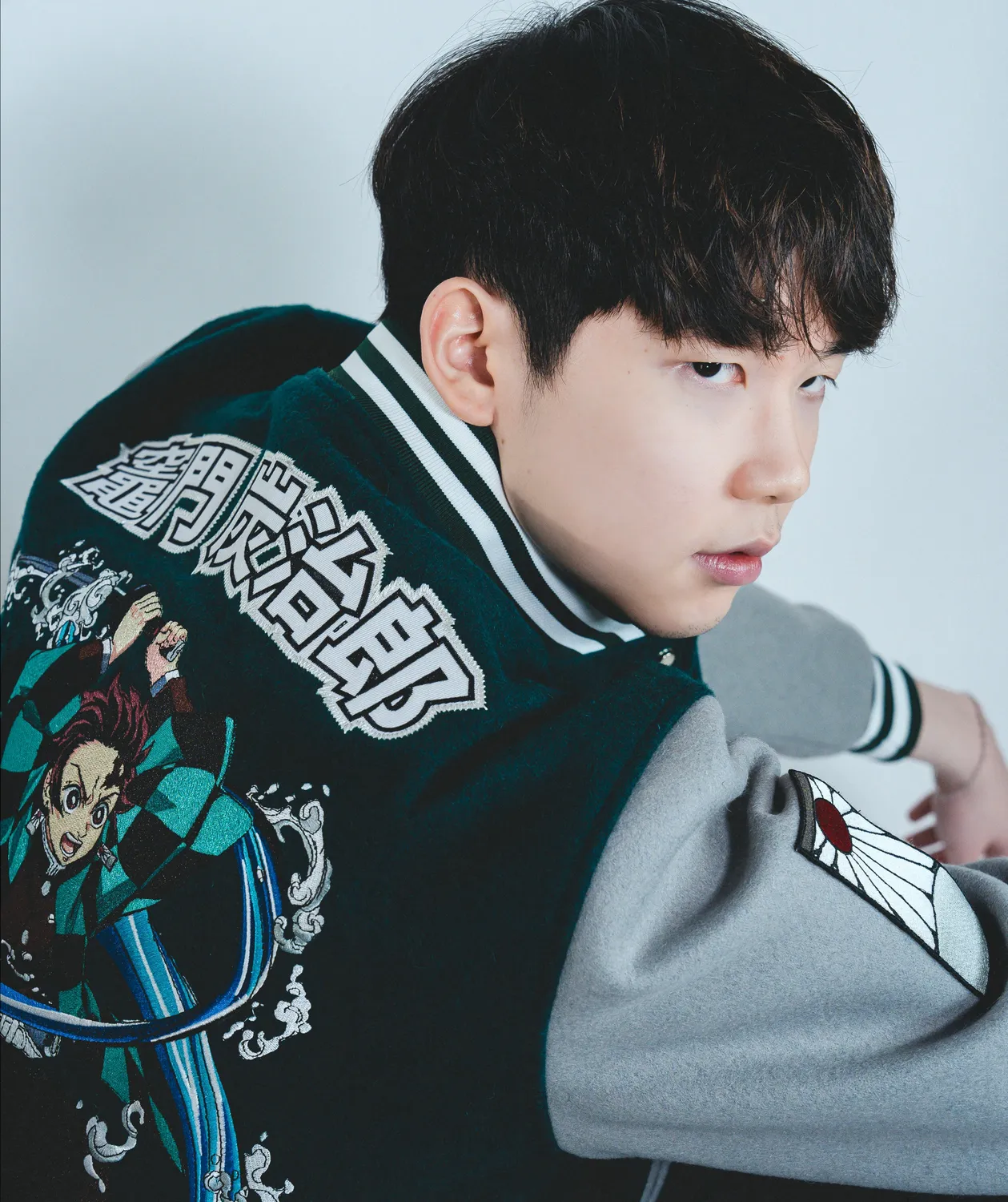 Team Liquid Demon Slayer Tanjiro Varsity Jacke bestickt