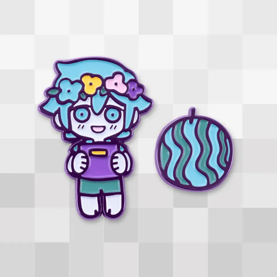 Fangamer OMORI Basil Pin Set Emaille Wassermelone