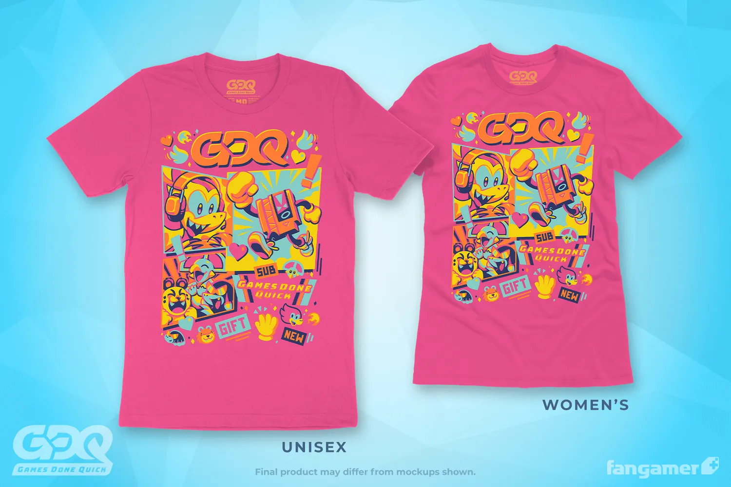 Fangamer Games Done Quick Marathon Mascots T-Shirt Baumwolle