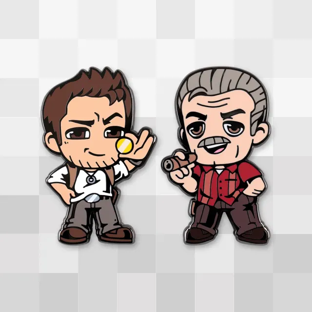 Fangamer Uncharted Nathan and Sully Pin-Set 2er Hard-Emaille